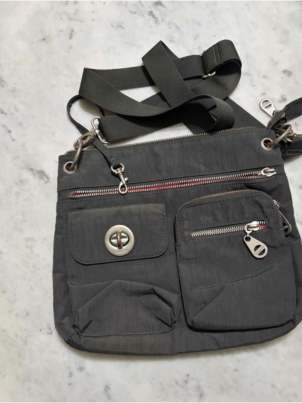 Baggallini Dark Gray Multi-Pocket Crossbody Bag